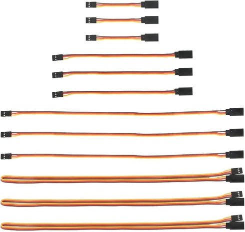 MMOBIEL 12 Pcs 3-Pin RC Servo Extention Cables Female - Male for Servo Extention Connection Control Board RC Drone, Car, Robot, etc. (4 Sizes)...