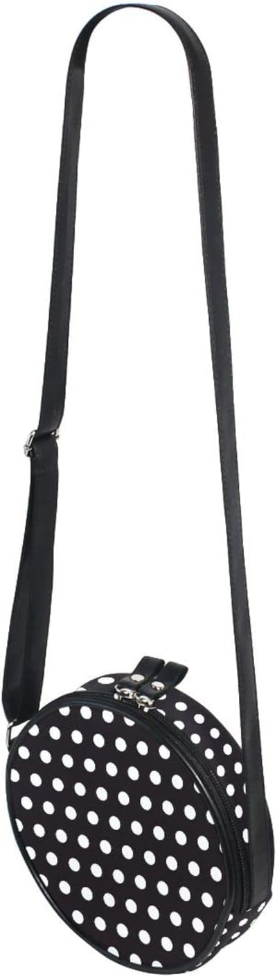 Round Crossbody Bag Small Circle Purse Zip Handbag for Women...