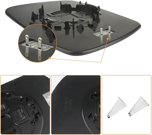 Senzeal Passenger Side Heated Mirror Glass Replacement for Jeep Grand Cherokee 2005 2006 2007 2008 2009 2010 Side Mirror Glass with Rear Holder 51...