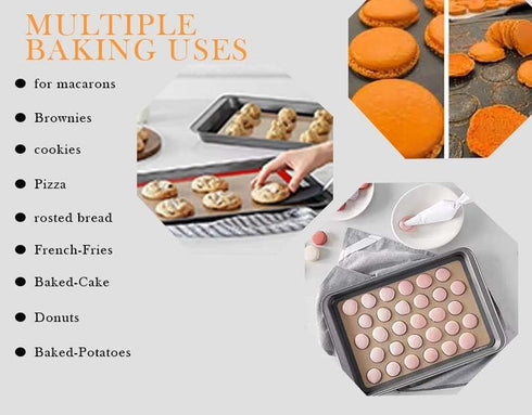 Silicone Mats for Baking Set of 2 Non-Stick Baking Mats Food Safe Cookie Sheet Liners for Effortless Baking...