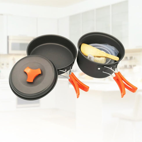 Dinnerware Sets Cookware Set Cookware Set 8 pcs Cookware Cooking Bowl - Wild Pot Pan Camping Barbecue Outdoor Cutlery Person Camping Cooking Set C...