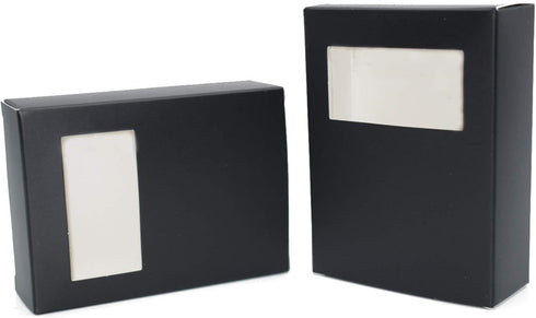 25pcs Black Soap Packaging Boxes for Homemade Soap, Kraft Paper Soap Boxes with Rectangle Open Window...