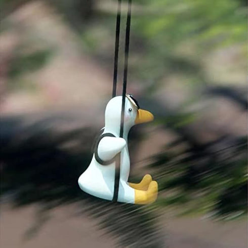 Hanging Accessories Rear View Mirror of Swinging Duck with Sunglasses Car Pendant Cute Ornament Decoration for Men Women Gift, CZ-033...