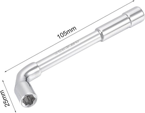 uxcell 6mm Metric L Shaped Angled Hex Socket Wrench Chrome Plated, Cr-V...