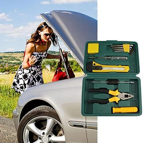 Hardware Repair Toolbox Multi-function Car Kit Metal Screwdriver Set Home Repair Kit Seven-piece Set Portable Plastic Storage Box...
