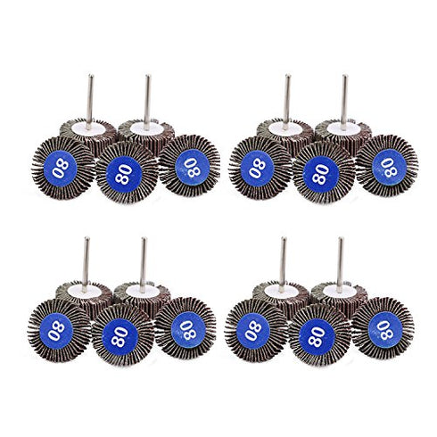 dophee Flap Wheel Sander Set, 1/8" Round Shank, 80 Grit Abrasive Sanding Wheels, Flap Grinding Wheel Sander for Dremel Drill Rotary Tools, Remove ...