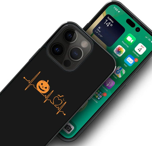 ZHEGAILIAN Case Compatible with iPhone 15 Pro Max,Halloween Pumpkin Heartbeat Cases Compatible with iPhone 15 Pro Max for Girls,Non-Slip[Shock Abs...
