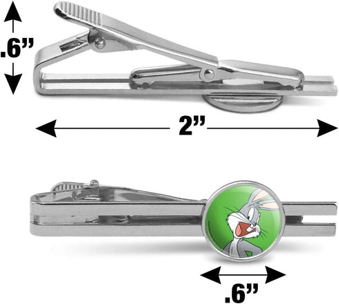Looney Tunes Bugs Bunny Round Tie Bar Clip Clasp Tack Silver Color Plated...