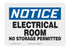 Accuform MELC801VP Plastic Safety Sign, Notice Electrical Room NO Storage Permitted", 7" Length x 10" Width x 0.055" Thickness, Blue/Black on Whit...