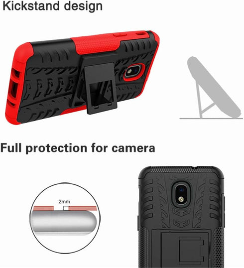 Yiakeng Galaxy J7 Refine Case - Shockproof Protective with Kickstand for Samsung J737V, J737T (Red)...