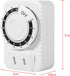 Indoor Mechanical Outlet Timer, 12 Hour Electrical Accurate Countdown Plug in Timing Switch 2 Prong Heavy Duty Grounded Outlet for Energy Saving H...