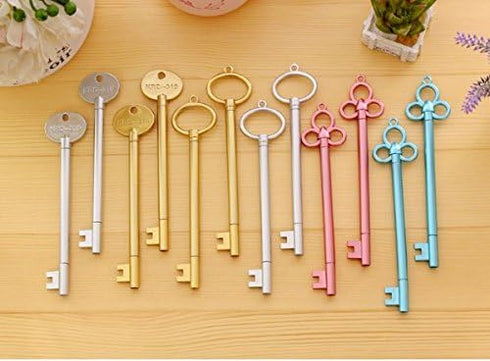 40 Pieces Novelty Key Style 0.5 mm Gel Ink Pen, Magnolora Creative Office Stationary School Supplies Fine Point Ballpoint Black Ink Gel Pen, Rando...