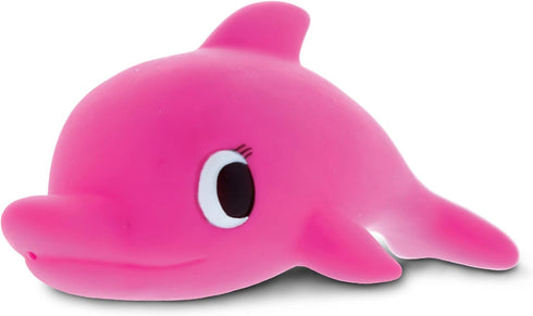 DolliBu Dolphin Bath Buddy Squirter - Floating Pink Dolphin Rubber Bath Toy, Fun Water Squirting Bathtime Play for Toddlers, Cute Sea Life Animal ...
