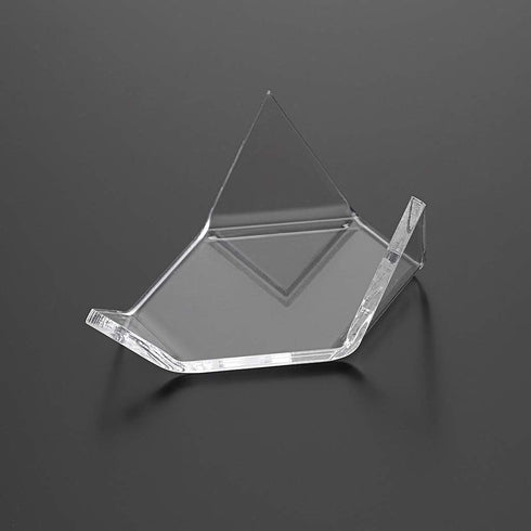 Hipiwe 5 Packs Acrylic Triangle Display Holder - Display Easel Stands for Geodes Rock Mineral Agate Fossil Coral, Clear Plastic Display Stands for...