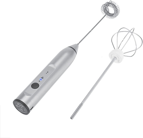 Electric Milk Frother,Rechargeable Electric Cappuccino Frother,Professional for Restaurant Home(Silver)...