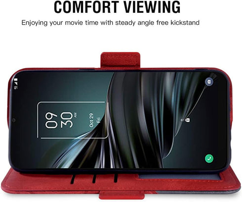 Asuwish Compatible with TCL 20XE 5087Z Wallet Case and Tempered Glass Screen Protector Lanyard Leather Flip Card Holder Stand Cell Accessories Pho...