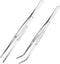 Kitchen Tweezers Long Tweezers Set, LEEFONE 2 PCS 12 Inch Stainless Steel Food Tweezers with Precision Serrated Tips for Cooking & Baking (Straigh...