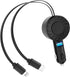 Retractable Car Charger, 3 in 1 Fast Car Phone Charger, 2 Retractable Cables and 1 USB Ports Small Car Charger Adapter, Car Charger Compatible wit...