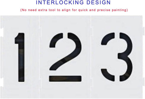 Pavement Stencils 6 Inch Numbers Interlocking Stencil Set, Curb and Median Stencils Templates, Commercial Stencils, Pro-Grade Material Thicknesses...