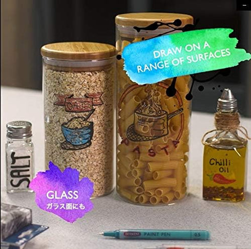 Derwent Paint Pen, Palette #3, 0.5mm Japanese Nib, 5 Pens (ZD2305520)...