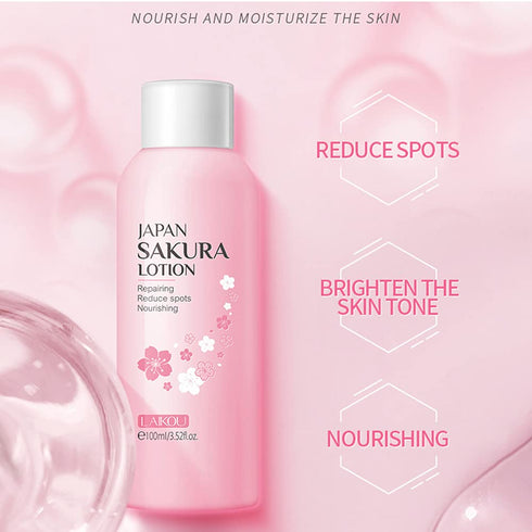 Sakura Face Lotion Moisturizing Essence for Shrink Pores Skin Daily Care, Toner Lotion Hydrating Repair Face Cream Vitamin C Serum Improve Skin No...