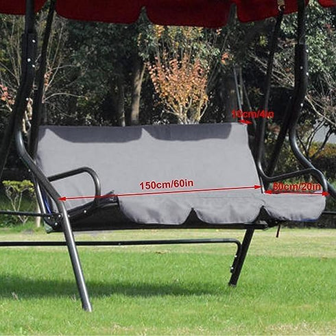 AYNEFY Swing Cushion Cover,Garden Courtyard Outdoor Waterproof 190T Polyester Taffeta Swing Seat Cover 3 Seats Swing Chair Hammock Seat Cushion fo...