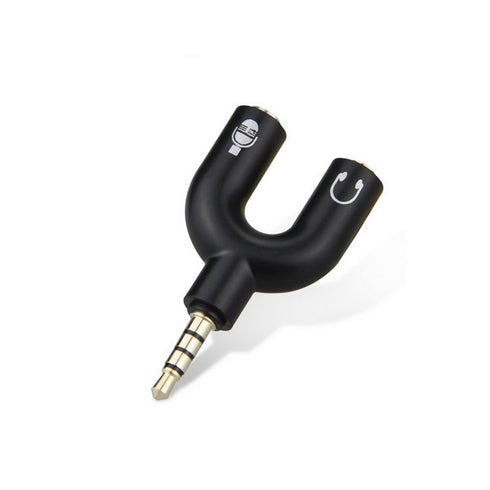 4 Position 3.5mm Stereo Splitter Audio to Mic Headset Jack Plug Y Adapter Black...