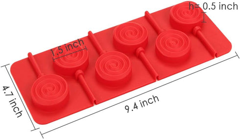 Webake Lollipop Mold With Sticks 3 Pack Sucker Molds Chocolate Hard Candy Molds Silicone 6 Cavity Swirl Lollypop...
