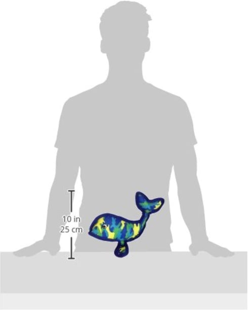 Pet Lou Squeeze Me Glamorous Sea Warrior Camouflage Whale Dog Toy, Blue...