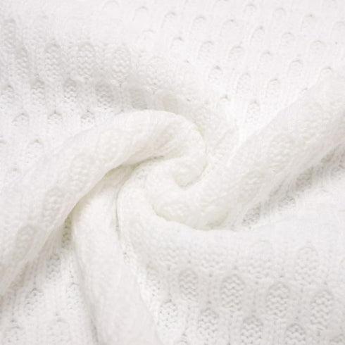 Baby Blanket Boy Girl Knit Soft Swaddle Receiving Blankets for Newborn Nursery Infant Crib Stroller White 30 x 40 Inch...