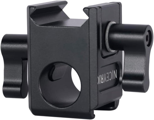 NICEYRIG Multi-functional NATO Clamp to 15mm Rod Clamp, Cold Shoe Mount, Quick Release NATO Rail Lock Mount for 15mm Rod Rail Extension EVF Mount ...