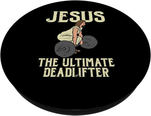 Jesus Deadlift Workout Gym Fitness Funny God Christian Gift PopSockets Swappable PopGrip...