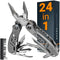 Multitool 24-in-1 with Mini Tools Knife Pliers and 11 Bits - Multi Tool All in One Multi Function Gear for Men Best Multi-tool Kit for Work EDC Ca...