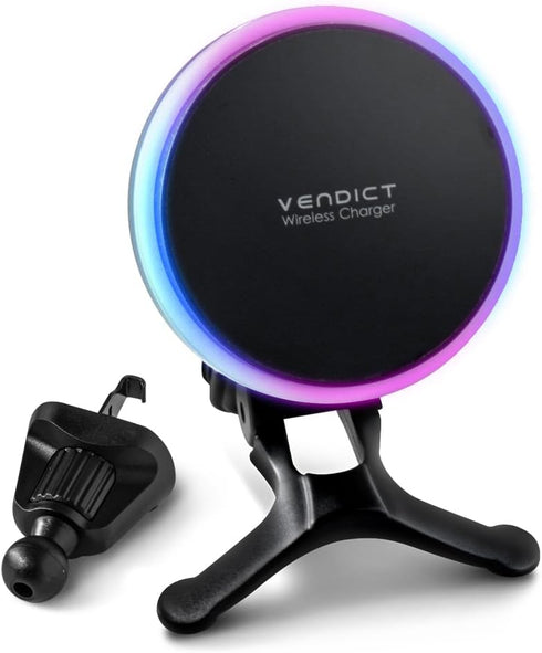 Magnetic Wireless Car Charger Mount, Luna Circle 15W Fast Charging for Magsafe Car Mount (Black)...