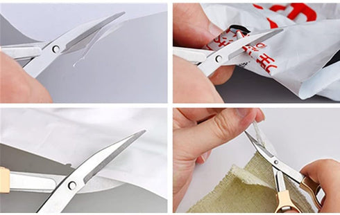 Portable Scissor Keychain Small Mini Folding Scissors Stainless Steel Cutter with Keyring Hole Glassess Shaped Scissors for Travel/School/Office/C...