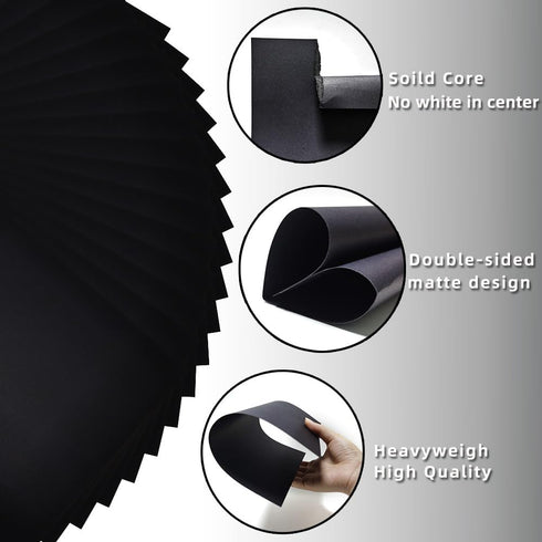 30 Sheets Black Cardstock, 8.5 x 11 Card Stock, 92lb/250gsm Thick Cover Stock, Heavyweight Printer Paper for Invitations, Scrapbooking, Crafting, ...