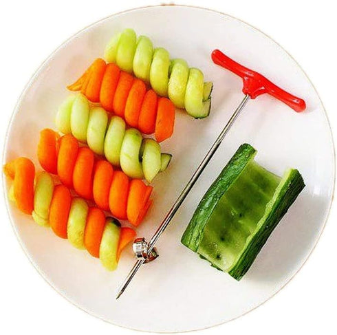 Vegetables Spiral Knife Carving Tool Potato Carrot Cucumber Salad Chopper Manual Spiral Screw Slicer Cutter Spiralizer (6.5 inches, 1 PCS)...