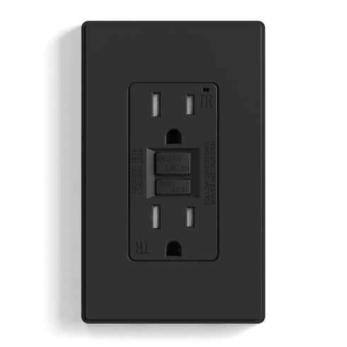 ELEGRP GFCI Outlet 15 Amp, Self-Test GFI Electrical Outlet with Thinner Design, TR Tamper Resistant GFCI Receptacle, Ground Fault Circuit Interrup...