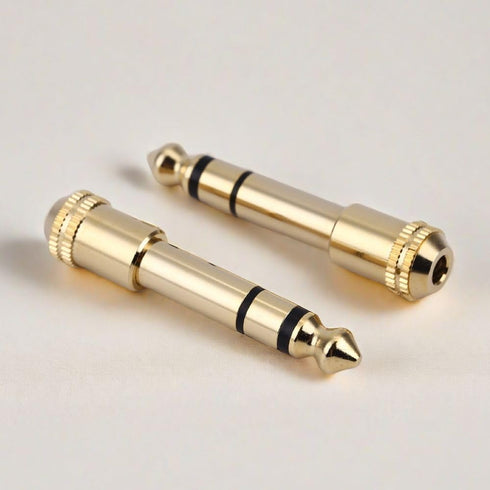 S-6 ?2PACK? Gold Plated 6.35mm (1/4 inch) Male to 3.5mm (1/8 inch) Female Stereo Audio Jack Adapter for Aux Cable, Guitar Amplifier, Headphone, Di...