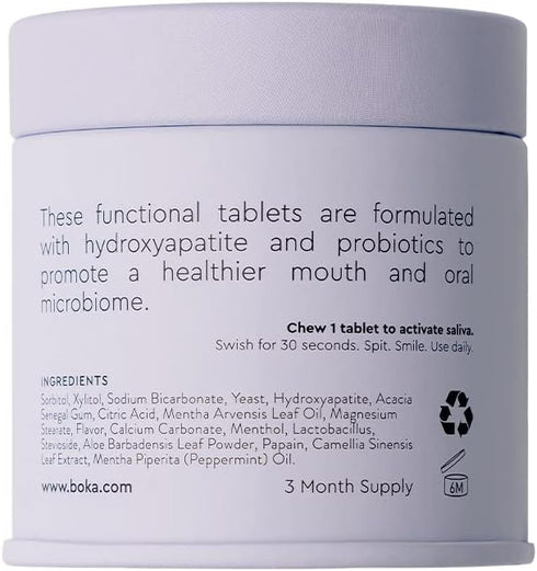 Boka Travel Size Mouthwash Tablets - Hydroxyapatite, Fluoride/Alcohol Free & Eco-Friendly - Chewable Tablet to Freshen & Kill Bad Breath Quickly, ...