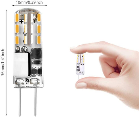 G4 LED Light Bulbs G4 Bi-Pin Base 1.5W (Equivalent to 20W Halogen Bulb) AC/DC 12V Warm White 3000K LED Bulbs for Landscape Ceiling Under Counter P...