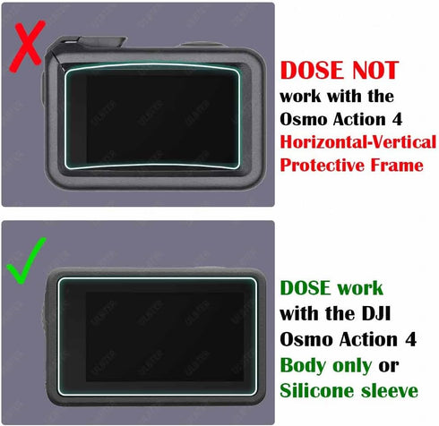 Screen Protector for DJI OSMO Action 4 Camera + Silicone Lens cap Cover, 0.3mm 9H Hardness Tempered Glass Protector, Anti-Scrach Anti-Fingerprint ...