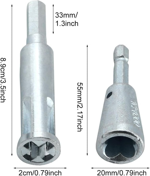 2pcs Wire Twisting Tool Wire Twisters Wire Connector 2-5 Way Wire Stripper Tool Wire Nut Twisters Hex Shank Cable Wire Stripper for Electrical Pow...