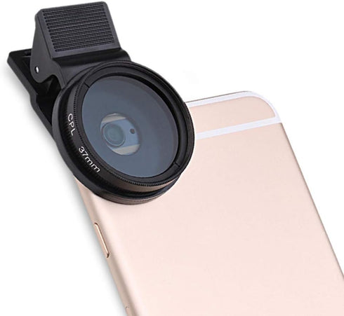 Totority Phone Circular Polarizer, 37mm Ultrathin Clip- on CPL Phone Lens Camera Ultra Thin Circular Polarizers Neutral Density Lens Camera Lens (...