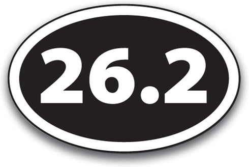 Magnet Me Up: 26.2 Marathon Inverted Black Oval Magnet Decal - 4x6 Inches, Heavy-Duty Automotive Magnet for Car, Truck, SUV & Other Surfaces - Run...