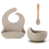 Ginbear Baby Bowls with Suction First Stage, Silicone Bibs, Baby Feeding Spoons, Baby Led Weaning Supplies for Ages 6 Months+ (Almond)...