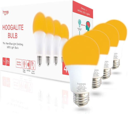 hooga Sleep Light Bulb, Blue Light Blocking Amber Night Light. 1600K Sleep Aid Emits Only 0.06% Blue Light for Healthy Sleep. Baby Nursery Light. ...