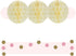 EpiqueOne 22-Piece Tissue Paper Pom Poms Party Set - Pink, Gold & Ivory | Includes 12 Pom Poms, 6 Paper Lanterns, 3 Honeycomb Balls & 1 6.5 ft. Ga...