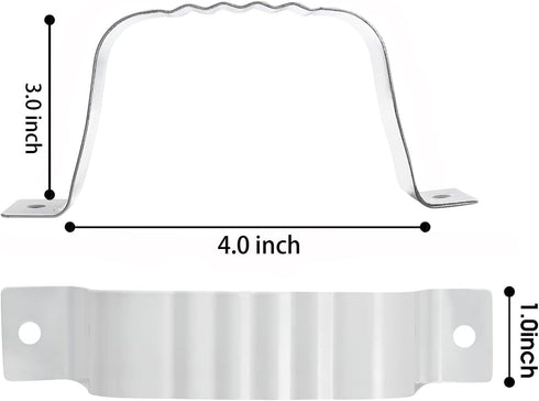 Downspout Adapter Gutter Downspout Strap 3x4 Leader Strap 3x4 6pcs (White)...