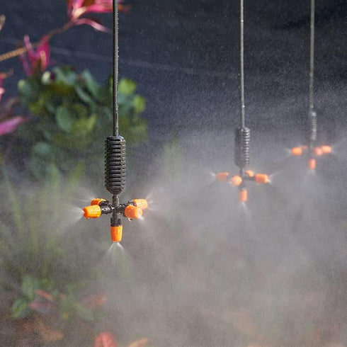 Garden Irrigation Sprinklers Head Five Head Drip Irrigation Emitters 360° Micro Irrigation System 1/2 inch Drip Irrigation Parts for Patio,Lawn,Gr...